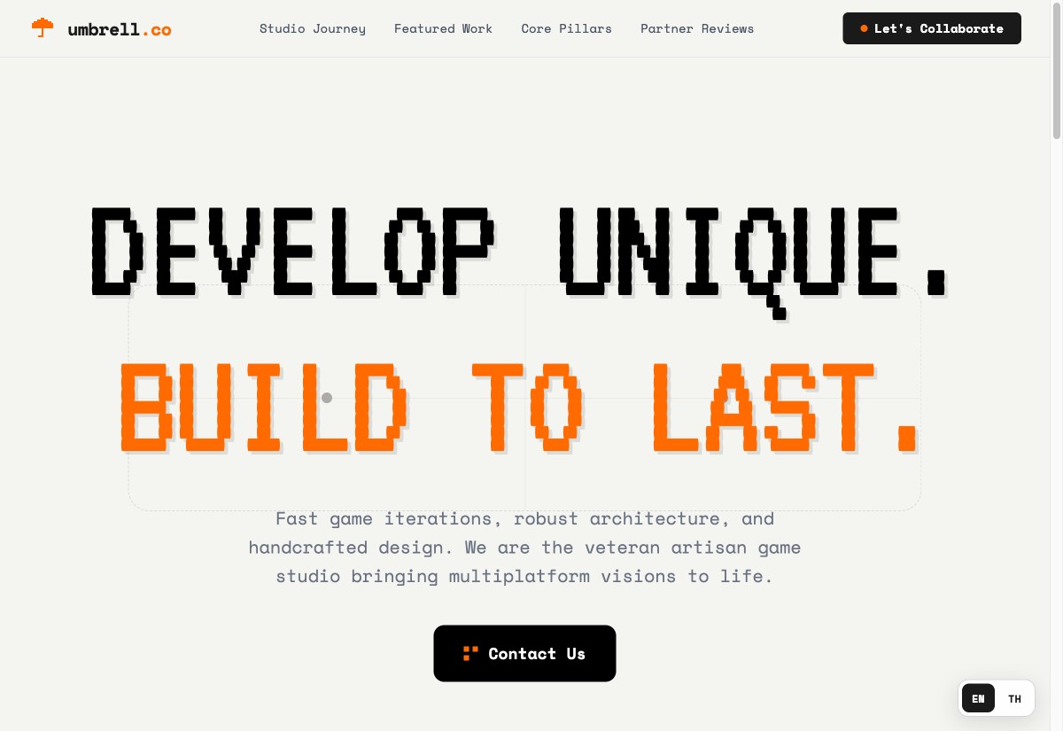 umbrell studio landing page screenshot